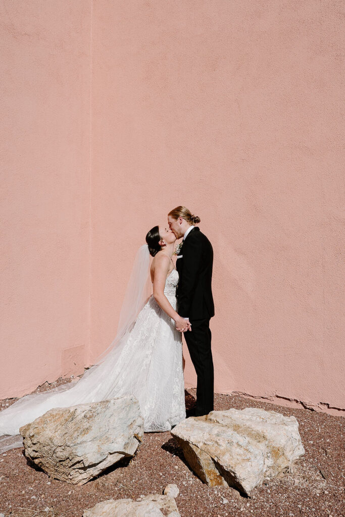tanque verde ranch first look pink wall
